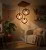 Halo Brown Solid Wood Cluster Hanging Light