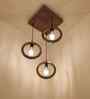 Halo Brown Solid Wood Cluster Hanging Light