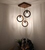 Halo Brown Solid Wood Cluster Hanging Light