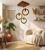 Halo Brown Solid Wood Cluster Hanging Light