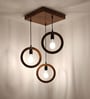 Halo Brown Solid Wood Cluster Hanging Light
