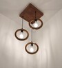 Halo Brown Solid Wood Cluster Hanging Light