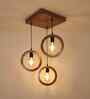 Halo Brown Solid Wood Cluster Hanging Light