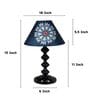 Halo Glow Black Metal Table Lamp With French Floral Print Satin Shade