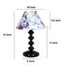 Halo Glow Black Metal Table Lamp With Cobra Saffron Print Satin Shade