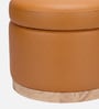 Halo Pouffe In Cognac Tan Colour