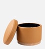 Halo Pouffe In Cognac Tan Colour