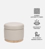 Halo Pouffe In Soft Grey Colour