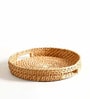 Halo Brown Bamboo Dia 14 Inch Round Serving Tray