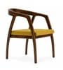 Halo Solid Teak Wood Curved Accent Chair In Natural Teak Finish