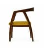 Halo Solid Teak Wood Curved Accent Chair In Natural Teak Finish
