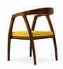 Halo Solid Teak Wood Curved Accent Chair In Natural Teak Finish