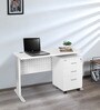 Hamilton Workstation In White Finish With Pedestal