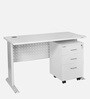 Hamilton Workstation In White Finish With Pedestal