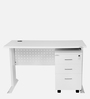 Hamilton Workstation In White Finish With Pedestal