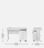Hamilton Workstation In White Finish With Pedestal
