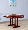 Hamlen Sheesham Wood 2 Seater Dining Table convert into Book Shelf in Honey Oak Finish