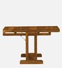 Hamlen Sheesham Wood 2 Seater Dining Table convert into Book Shelf in Rustic Teak Finish