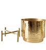 Hammered Indoor Gold Metal Desk Pots