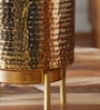 Hammered Indoor Gold Metal Desk Pots