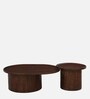 Hammered Mango Wood Nesting Coffee Table Set In Tubbaq Finish