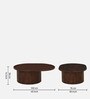 Hammered Mango Wood Nesting Coffee Table Set In Tubbaq Finish