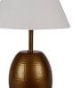 Hammered White Cotton Shade Table Lamp with Brown Base
