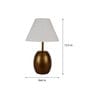 Hammered White Cotton Shade Table Lamp with Brown Base