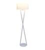 Hamptons White Metal Shade Club Floor Lamp With Metal Base