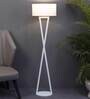 Hamptons White Metal Shade Club Floor Lamp With Metal Base