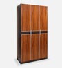Hanburg 3 Door Wardrobe in Dark Walnut Colour