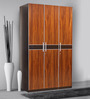 Hanburg 3 Door Wardrobe in Dark Walnut Colour