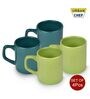 Green 100ml Hancrafted Ceramic (Set of 4) Tea Cups