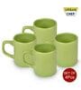 Green 100ml Hancrafted Ceramic (Set of 4) Tea Cups