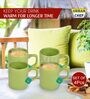 Green 100ml Hancrafted Ceramic (Set of 4) Tea Cups