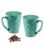 Hancrafted Ceramic Green 225 ML Coffee Mug Set of 2