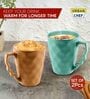 Hancrafted Ceramic Mustard And Green 225 ML Coffee Mug Set of 2
