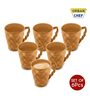Hancrafted Ceramic Musturd 500 ML Coffee Mug Set of 6