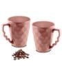 Hancrafted Ceramic Peach 225 ML Coffee Mug Set of 2