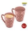 Hancrafted Ceramic Peach 225 ML Coffee Mug Set of 2