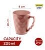 Hancrafted Ceramic Peach 225 ML Coffee Mug Set of 2