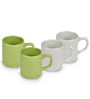 White And Green 100ml Hancrafted Ceramic (Set of 4) Tea Cups