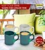 White And Green 100ml Hancrafted Ceramic (Set of 4) Tea Cups