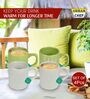 White And Green 100ml Hancrafted Ceramic (Set of 4) Tea Cups
