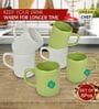 White And Green 100ml Hancrafted Ceramic (Set of 6) Tea Cups
