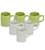 White And Green 100ml Hancrafted Ceramic (Set of 6) Tea Cups
