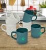 White And Green 100ml Hancrafted Ceramic (Set of 6) Tea Cups