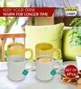 White & Yellow 100ml Hancrafted Ceramic (Set of 4) Tea Cups