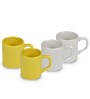 White & Yellow 100ml Hancrafted Ceramic (Set of 4) Tea Cups
