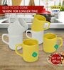 White And Yellow 100ml Hancrafted Ceramic (Set of 6) Tea Cups